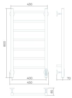 Электрический полотенцесушитель Larusso Феличия П7 40x80см хром 4670078536303
